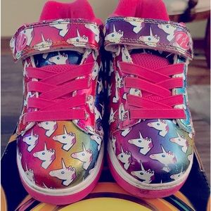 Heeleys Rainbow Unicorn wheeled shoe child size 13C